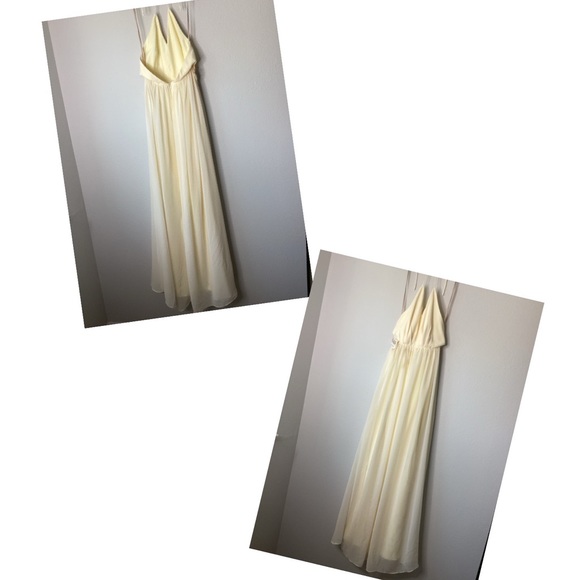 Fame and Partners Dresses & Skirts - Fame and Partners Backless Halter Maxi Dress Butter Yellow NWT